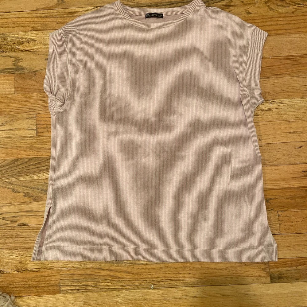 Super cute and soft pink and white stripe tee